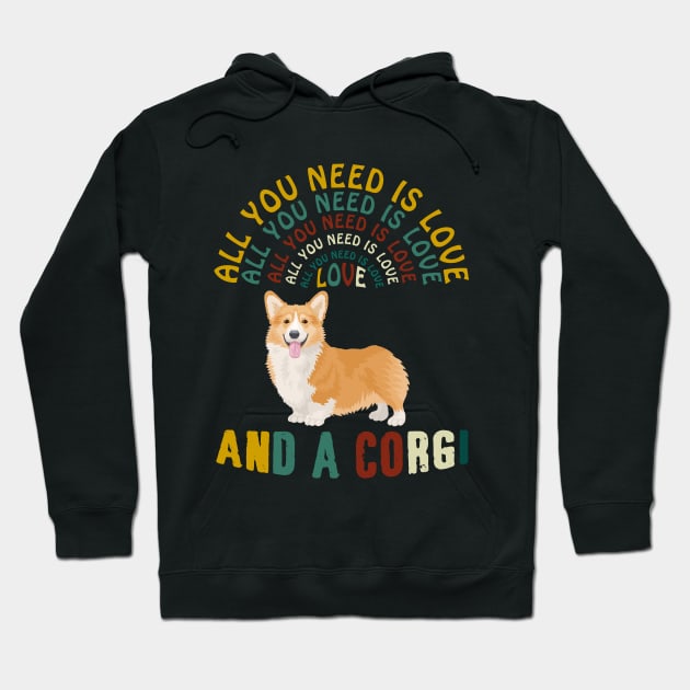All I Need Is Love And A Corgi T-shirt Hoodie by Elsie
